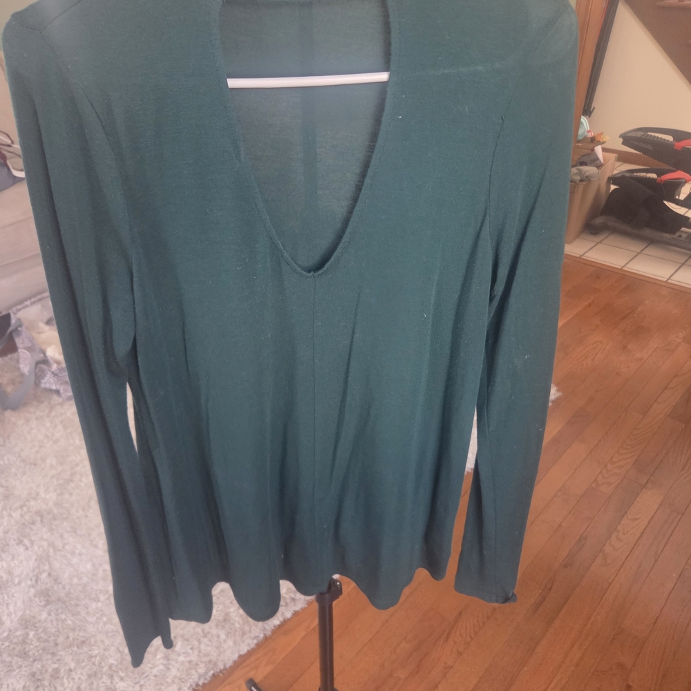 Express Deep Green Long Sleeve Top